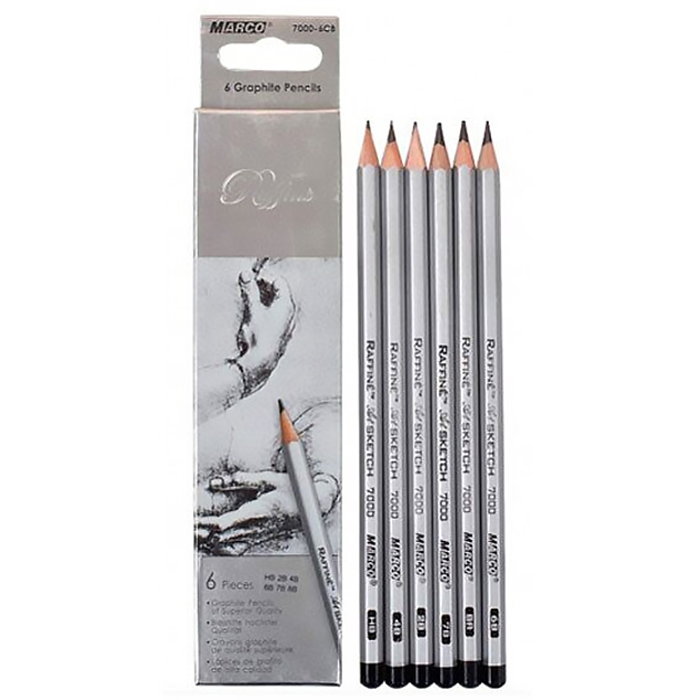 Set of graphite pencils "Raffine" /7000-6CB/ 3B-2H, 6 pcs/pack (1/24/480)