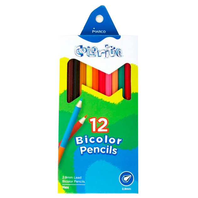Colored pencils "Marco Colorite" 24 colors/12pcs /1110-12СВ/ double-sided (12/240)