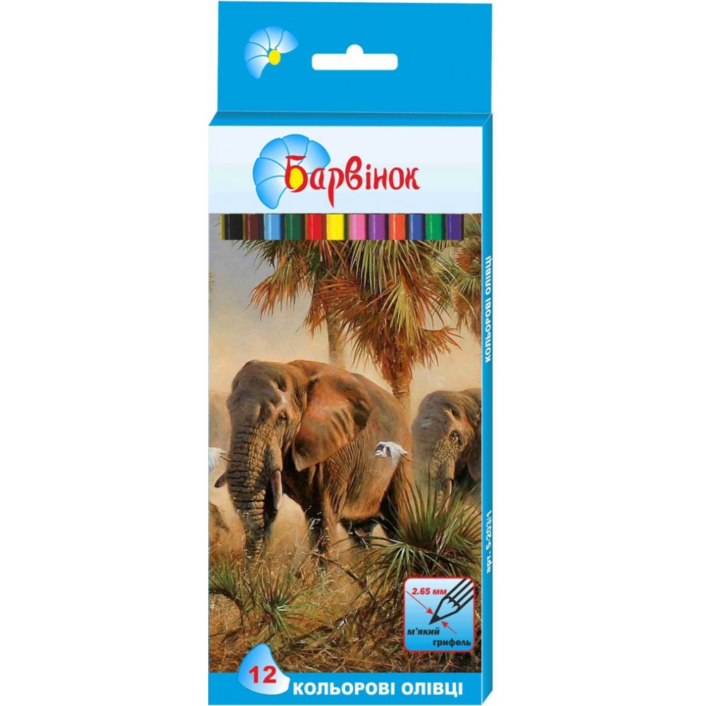 Colored pencils "Pervinok" 12 pcs. /5-202/4/ "Elephants" (1/12/240)