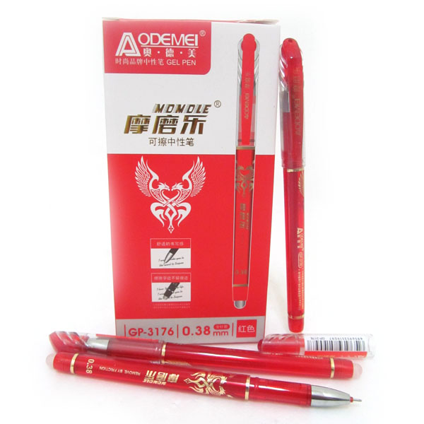 Pen "Write-erase" "AODEMEI" /GP-3176-RD/ holch. red, 0.38mm (12/144)