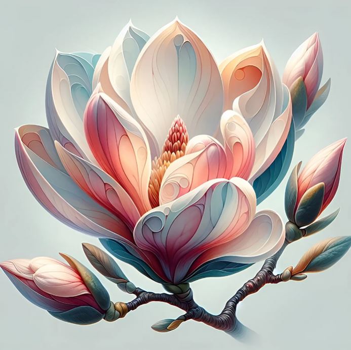 Diamond mosaic "Go to art" /187105/ "Magnolia flower" 30*30 cm