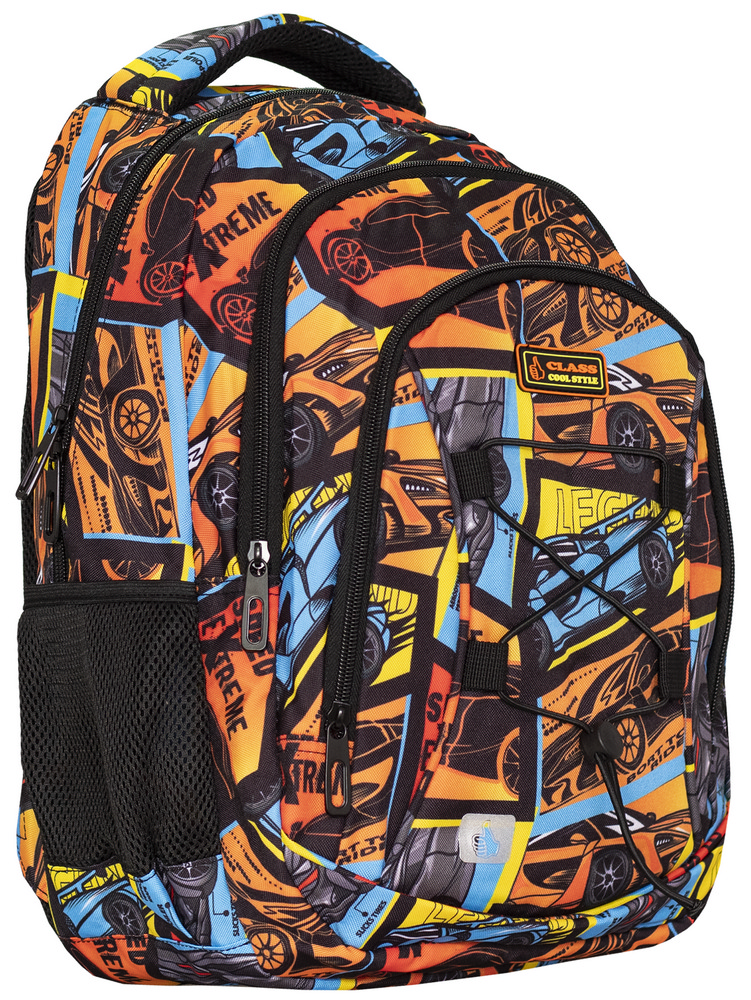 Backpack "CLASS" /2524C/ SchoolTip 3 compartments, 40x28x18cm, "Cars"