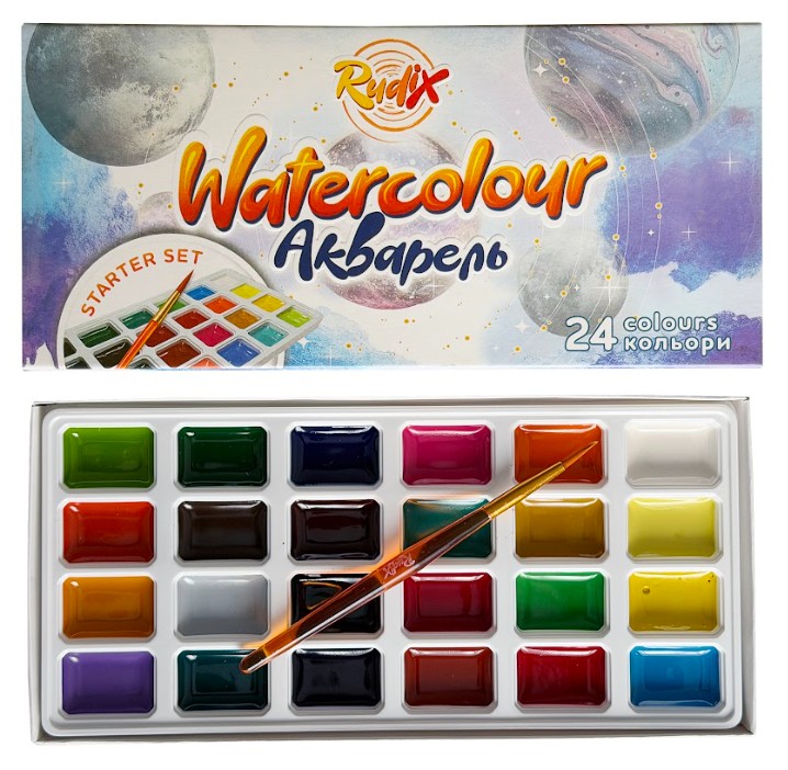 Watercolor "RUDIX" 24 col. /812418/ z/n blister Starter Set (1/8)