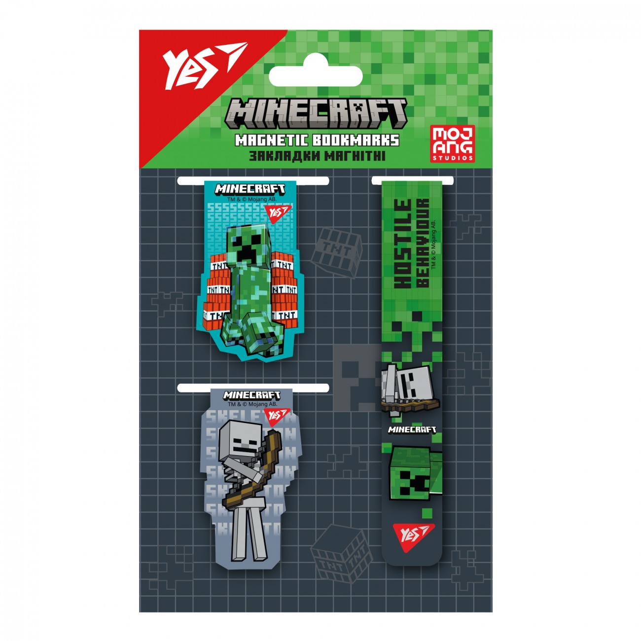 Закладка-магніт "YES" /708347/ "Minecraft", 3 шт (1/10/50)