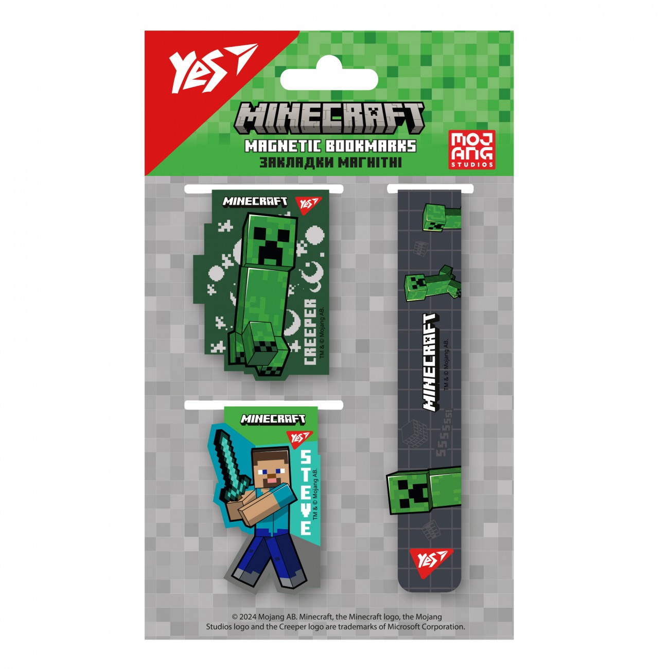Закладка-магніт "YES" /708345/ "Minecraft.Boom", 3 шт (1/10/50)