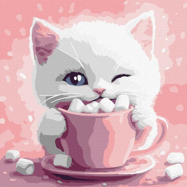 Painting by numbers "Ideyka" /KHO6768/ "Cocoa for a kitty (picture No. 3)" 30*30cm