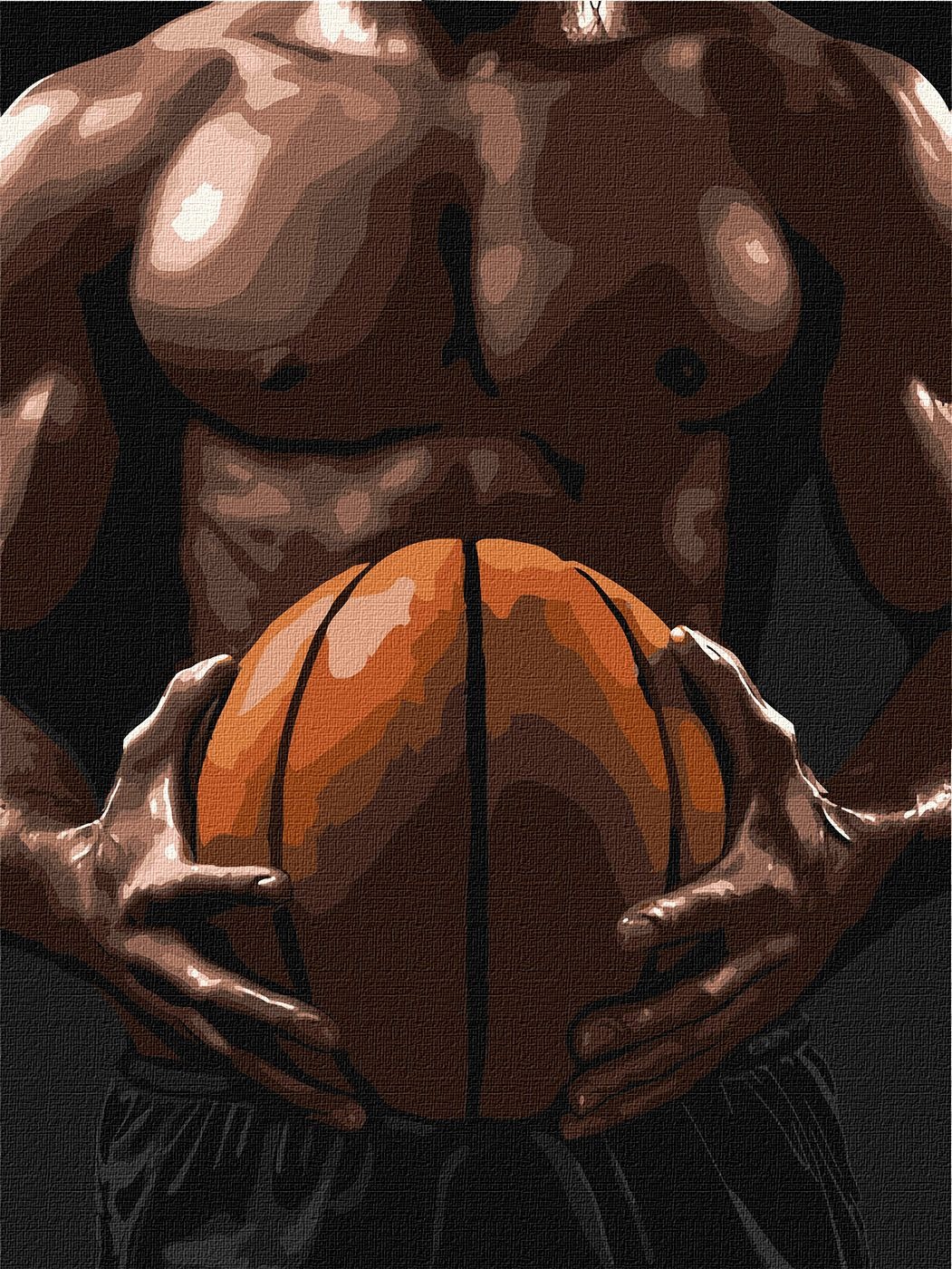 Painting by numbers "Ideyka" /KHO8633/ "Torso of a basketball player" 30*40cm