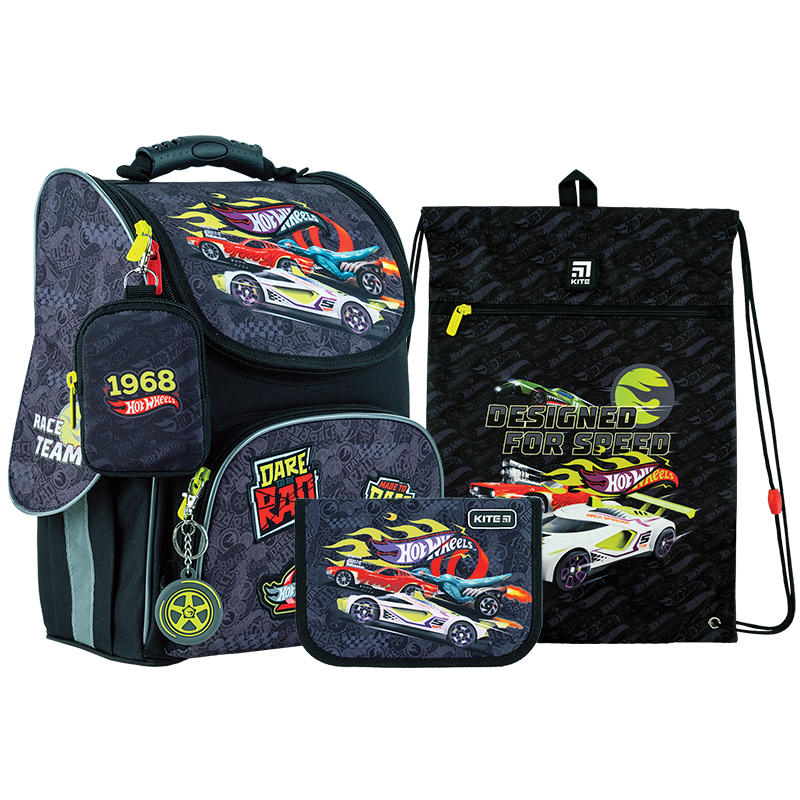 Set "Kite" /SET_HW24-501S/ backpack + pencil case + shoe bag 501S Hot Wheels (67250) (1/8)