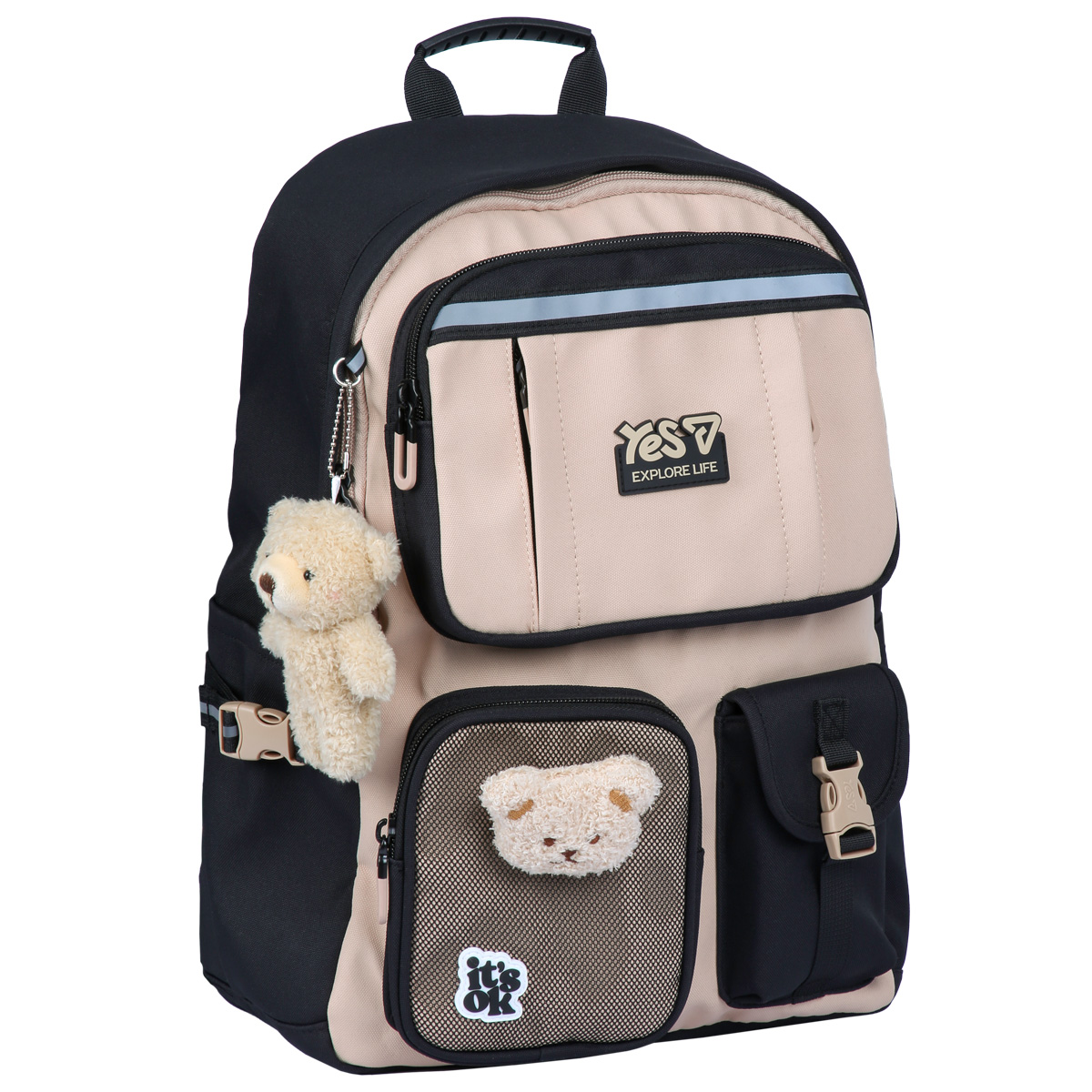 School backpack "YES" /550349/ T-107L Mocca 43.5*30*14.5cm (1/10)