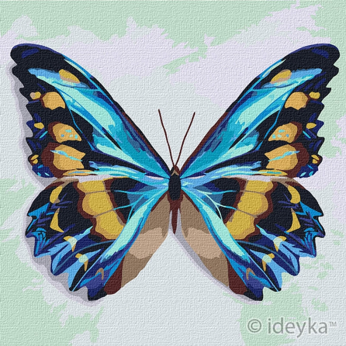 Painting by numbers "Ideyka" /KHO4207/ "Blue butterfly" 25*25cm