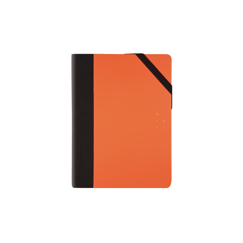 Notebook "MILAN"/57064FFO/, 13.6*10*1.6cm, in dots, 208 sheets. + pocket, layer. obcl., orange (1/7)