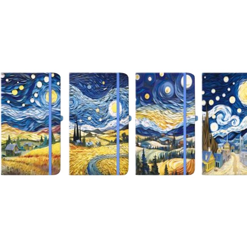 Notepad A4/80 sheets "JO" /8800-10/ on rubber band "Landscape" #, quantity edge, mix (1/12/48)