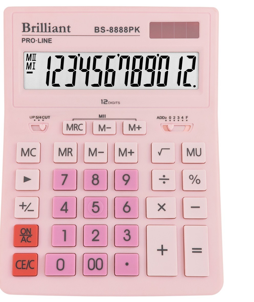 Калькулятор "Brilliant" /BS-8888PK/ настол., 12-розр., 2пам, 155*205*35 мм