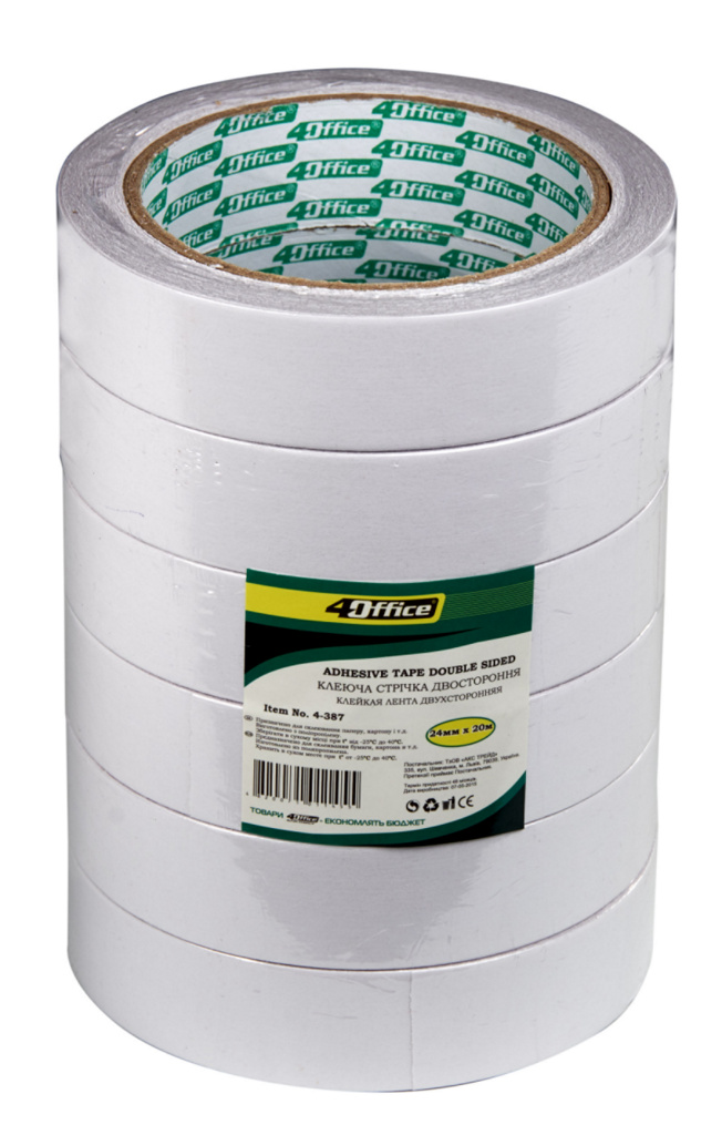 Double-sided tape 24*20m "4OFFICE" /4-387/ (6/72)