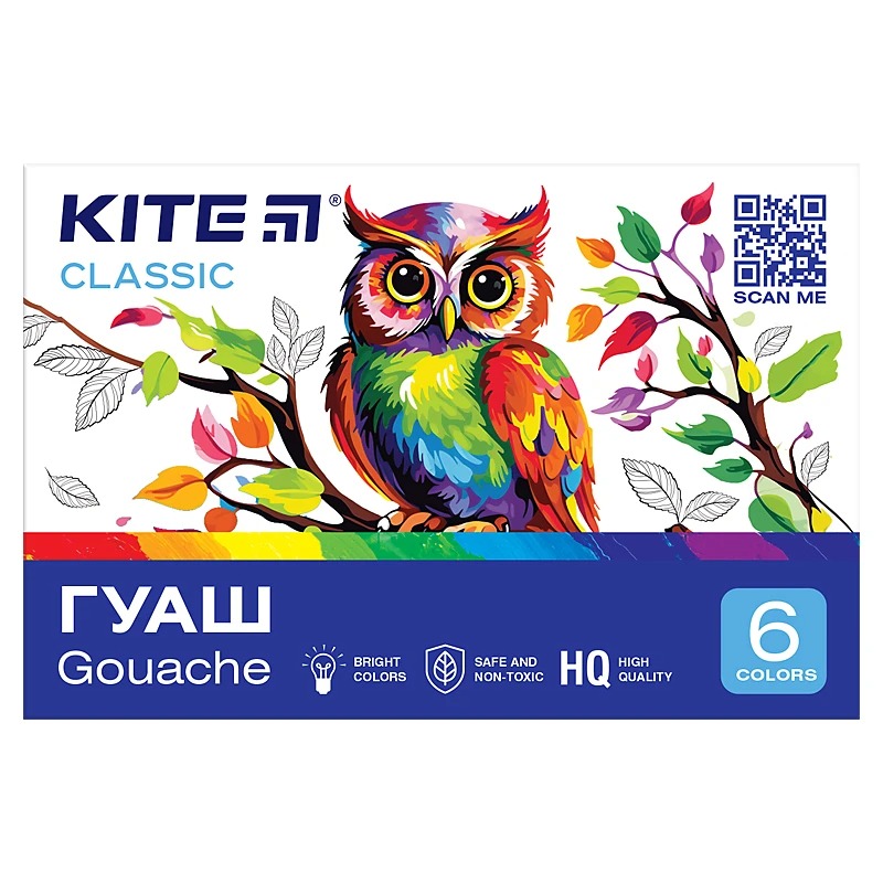 Гуаш "Kite" 6 кол. 20 мл /K-062/ Classic (67686) (1/27)