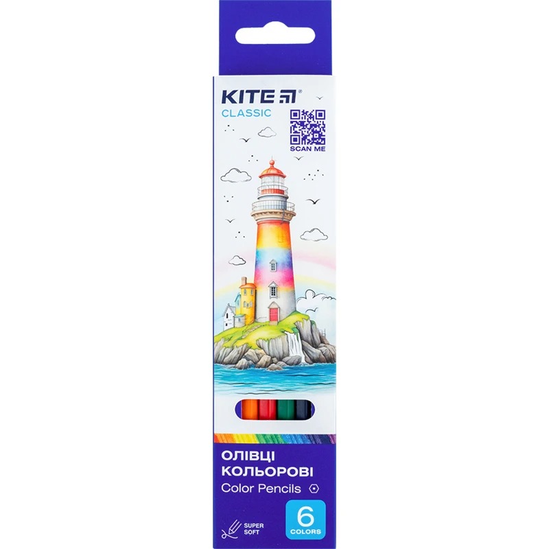 Colored pencils "Kite" 6 pcs. /K-050/ Classic (67644) (1/24)