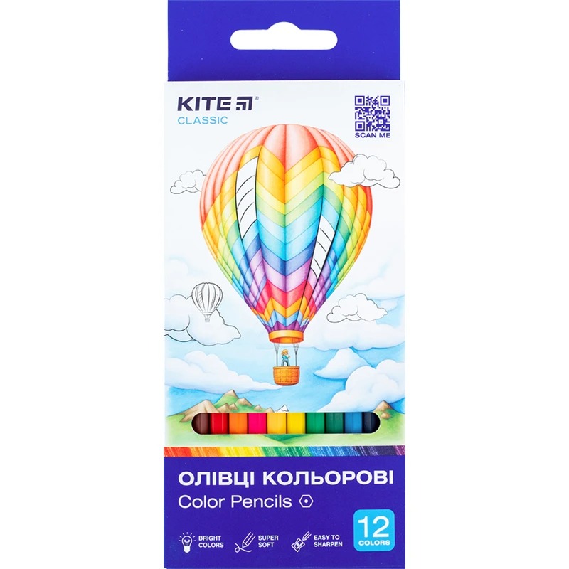 Олівці кольорові "Kite" 12 кол. /K-051/ Classic (67645) (1/12)
