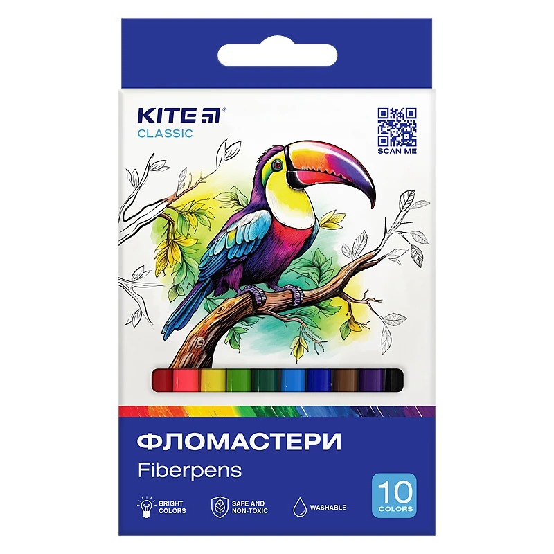 Felt-tip pens "Kite" 10 pcs. /K-455/ Classic (67655) (1/24)