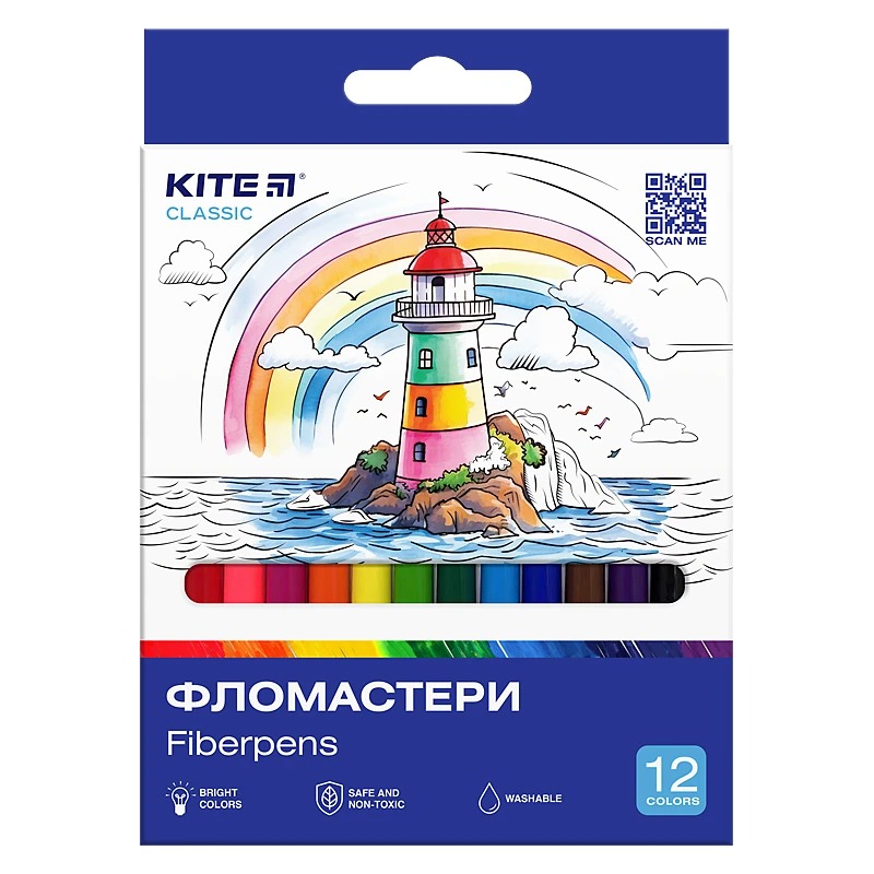 Felt-tip pens "Kite" 12 pcs. /K-447/ Classic (67656) (1/24)