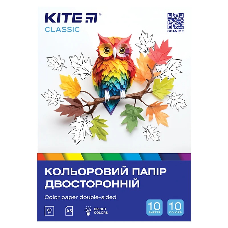 Color paper "Kite" /K-293/ double-sided A5/(10 sheets/10 rolls) Classic (67710) (1/50)