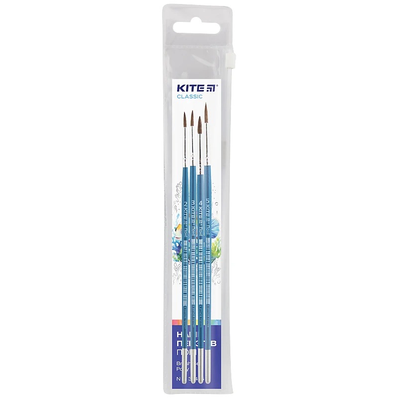 Set of brushes "Kite" /K-339/ 4 pcs, pony round 2, 3, 4, 5 in a Classic case (67756) (1/20)