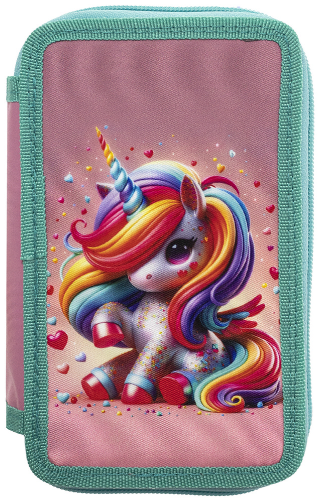 Pencil case "CLASS" /25301C/ pencil case 2 compartments, empty, "Cute Unicorn"