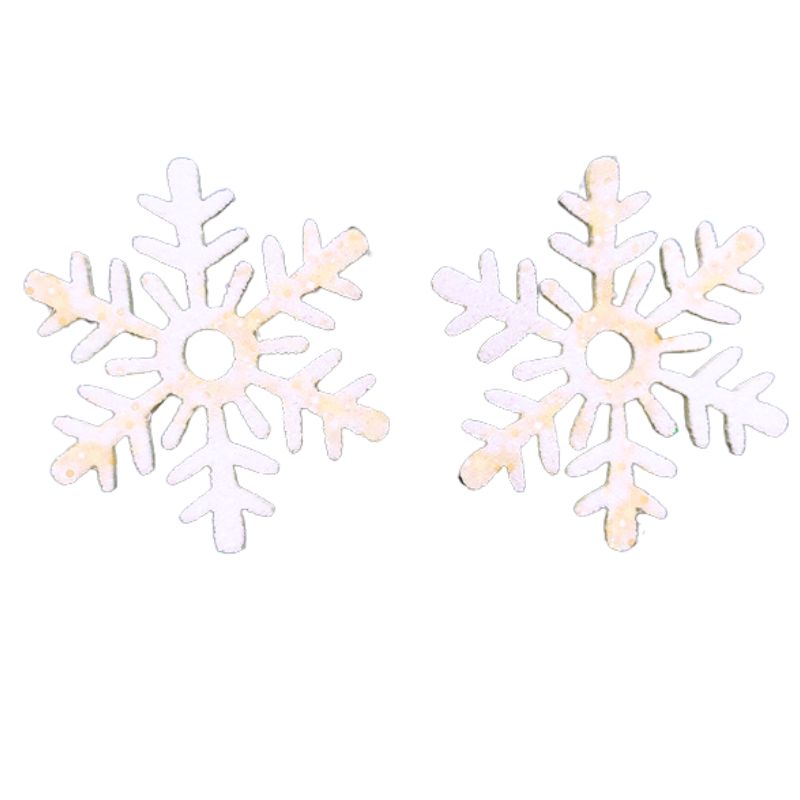 Blank "Diamond handles" /123029/ "Snowflake" 5.2 cm, white, foamiran, 50 pcs in a pack.