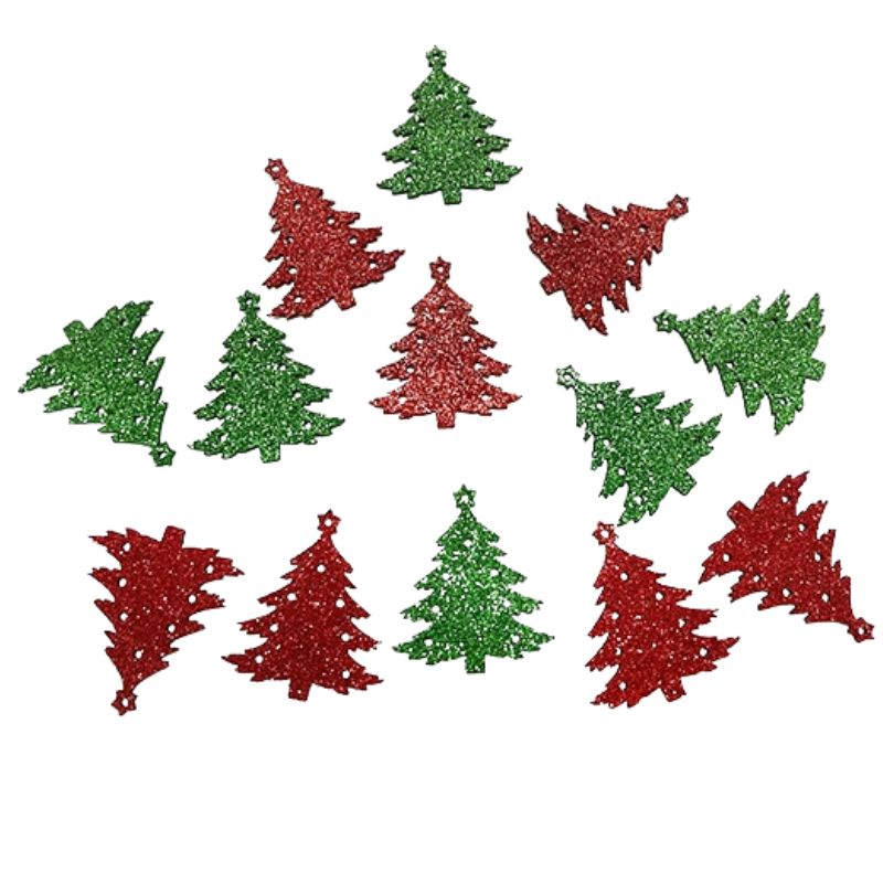 Blank "Diamond handles" /123032/ "Christmas tree" 5 cm, foamiran, mixed colors, 50 pcs in a pack.