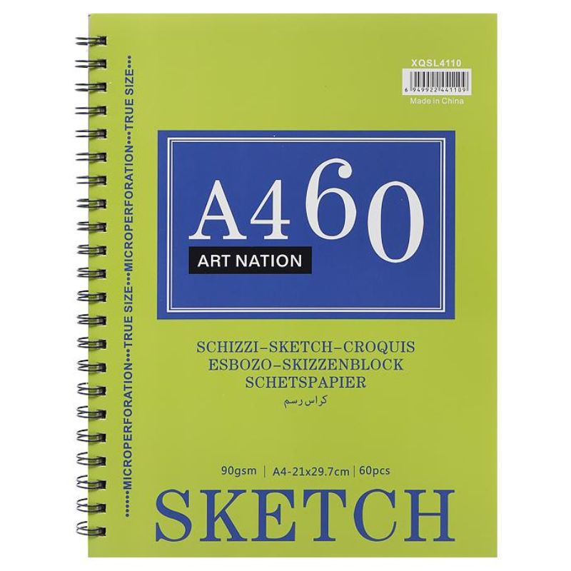 Скетчбук 29,7*21см/60арк "Art Nation" /XQSL4110/ на спіралі, 90 г/м2 (1/48)