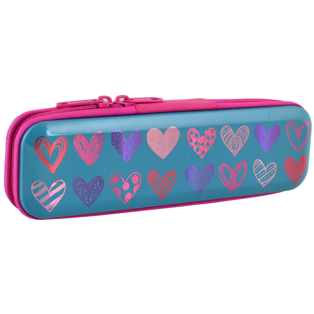Metal pencil case "1B" /532284/ MP-01 "Colorful heart" (1/12/144)