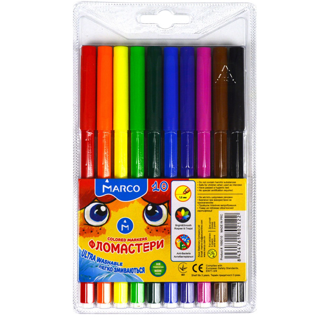 Markers "Marco Super Washable" 10 pcs. /1690-10 FM/ (1/24/240)