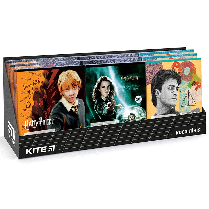 Дисплей для зошитів "Kite" /60749/ вертикальний, коса лінія, 16х54х16,5 см