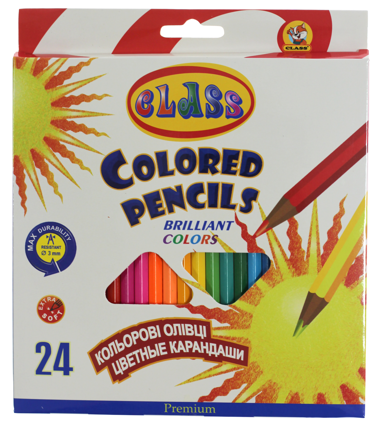 Colored pencils "CLASS" 24 pcs. /1624/2/ PREMIUM (1/6/120)