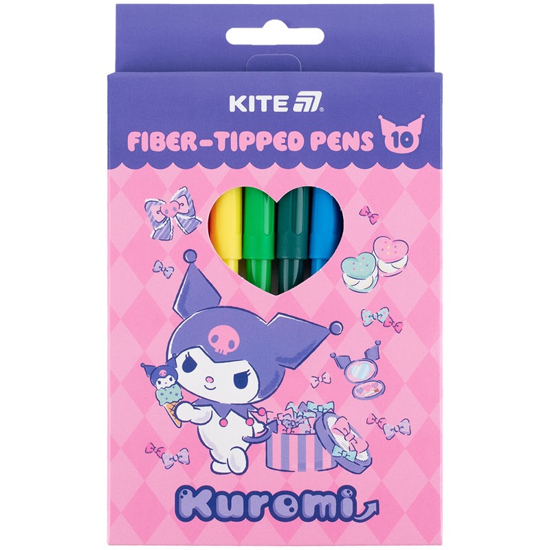 Felt-tip pens "Kite" 10 pcs. /HK25-455/ Kuromi Kuromi (1/24)