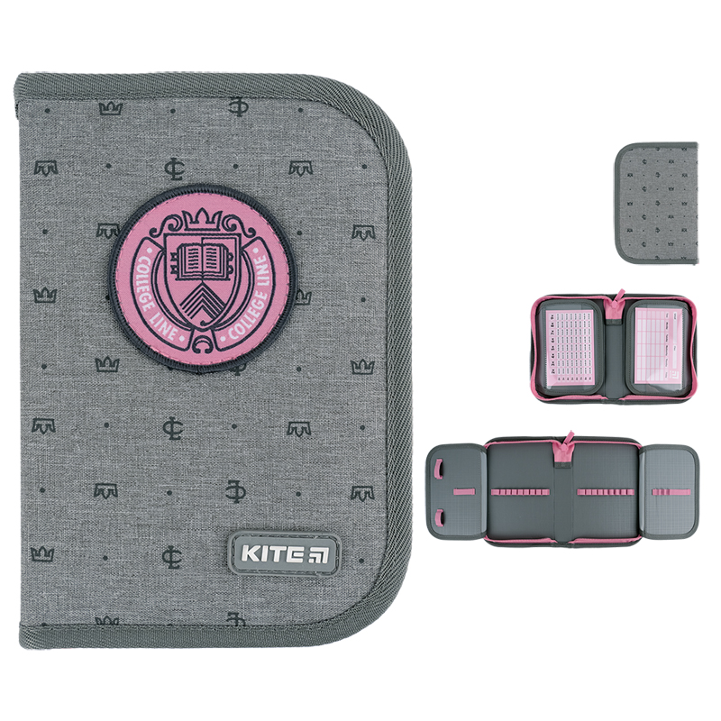 Pencil case "Kite" /K24-622-1/ 1 compartment, 2 compartments, without filling. 622 College Line girl (67011) (1/48)