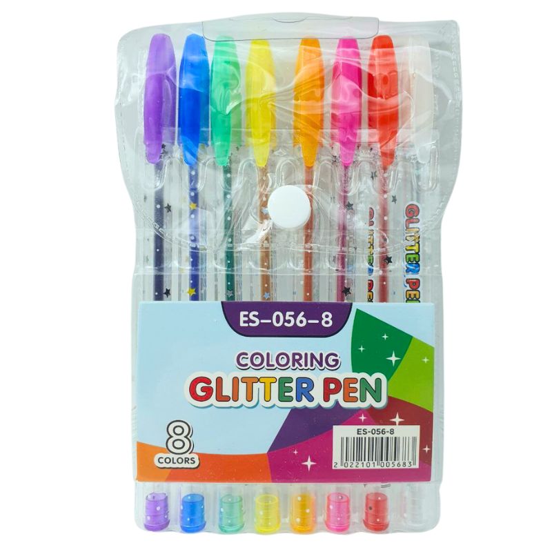 Set of gel pens "JO" /ES056-8/ "Glitter pen" 8 pcs., PVC (1/18/432)