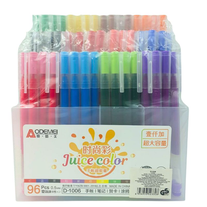 Gel pen "AODEMEI" /D1006/ "Juice Color" 0.5mm, mix (96/384)