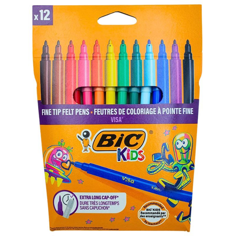 Felt-tip pens 12 col. "BIC" /bc888695/758/ "VISA KIDS" 880 (1/12)