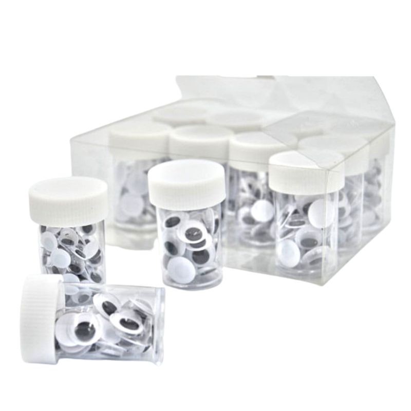 Sticker for creativity /986-1/ "Eyes are moving" in a jar, 3 sizes (12)