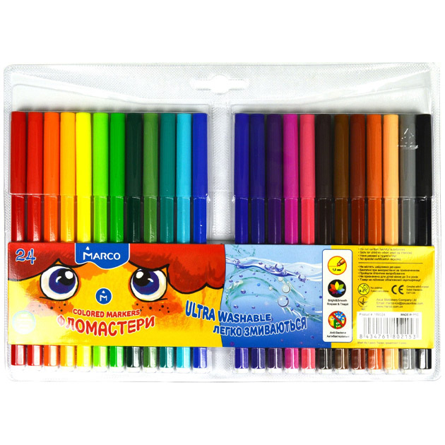 Markers "Marco Super Washable" 24 pcs. /1690-24 FM/ (1/12/96)