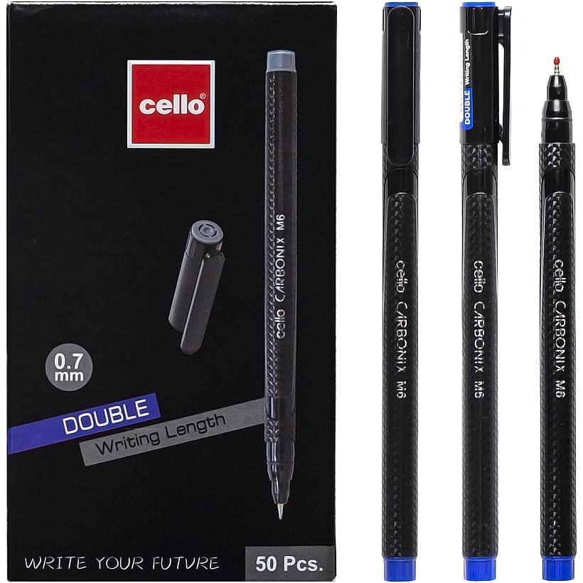Oil pen "Cello" /CL-M6/ "CARBONIX" 0.7mm blue 50 pcs in a pack (50/2000)
