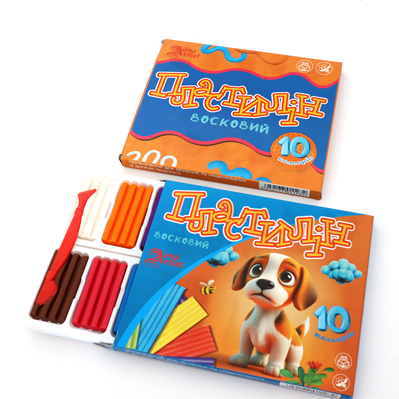 Plasticine wax "Little Artist" 10 pcs. 200g /832537/with stack (1/6/72)
