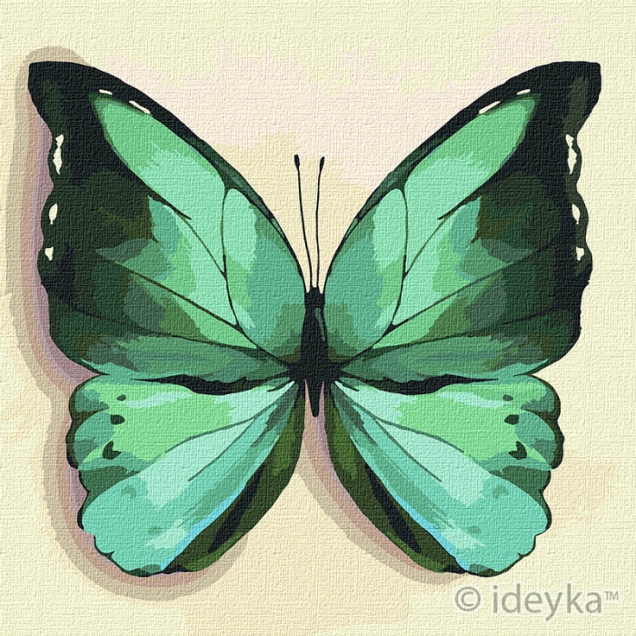 Paint by number "Ideyka" /KHO4208/ "Green butterfly" 25*25cm