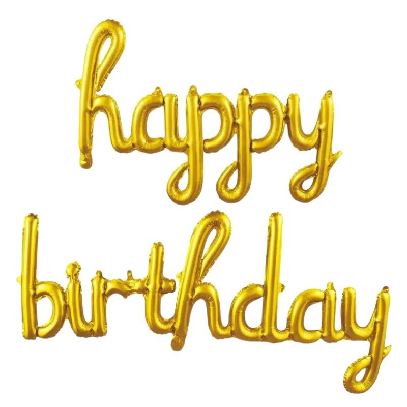 Ball garland "WB" /10431/ Happy (45*88cm) Birthday (120*53cm) gold (1/12)