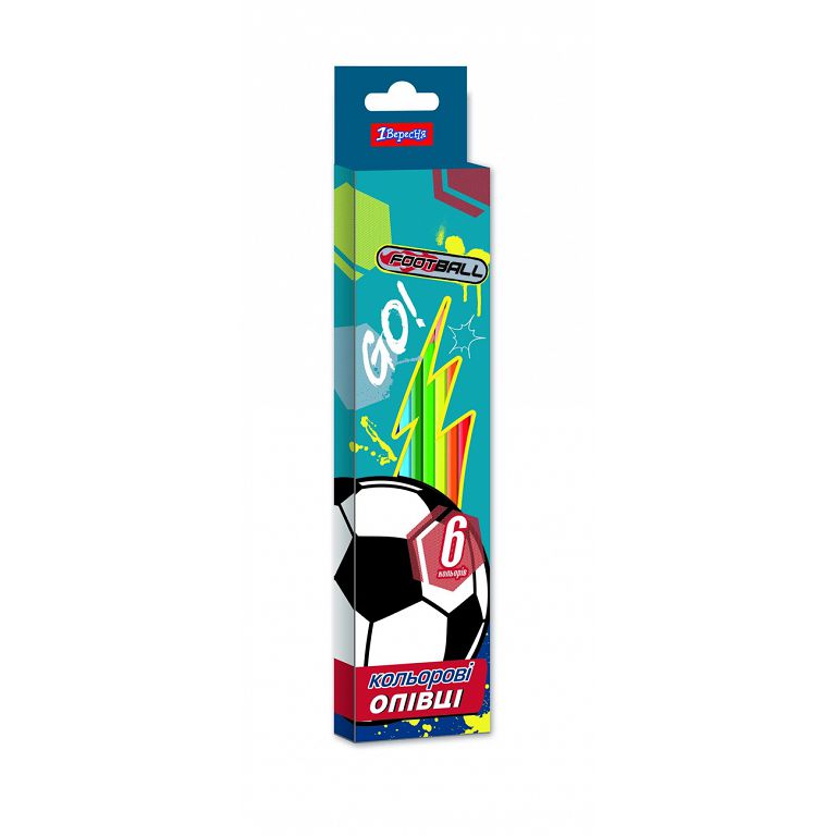 Colored pencils "1B" 6 pcs. /290630/ "Team football" layer. case (1/24/480)