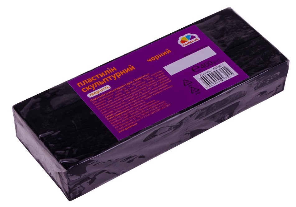 Sculptural plasticine "GAMMA'UA" BLACK /401302/ 400g. (1/6)