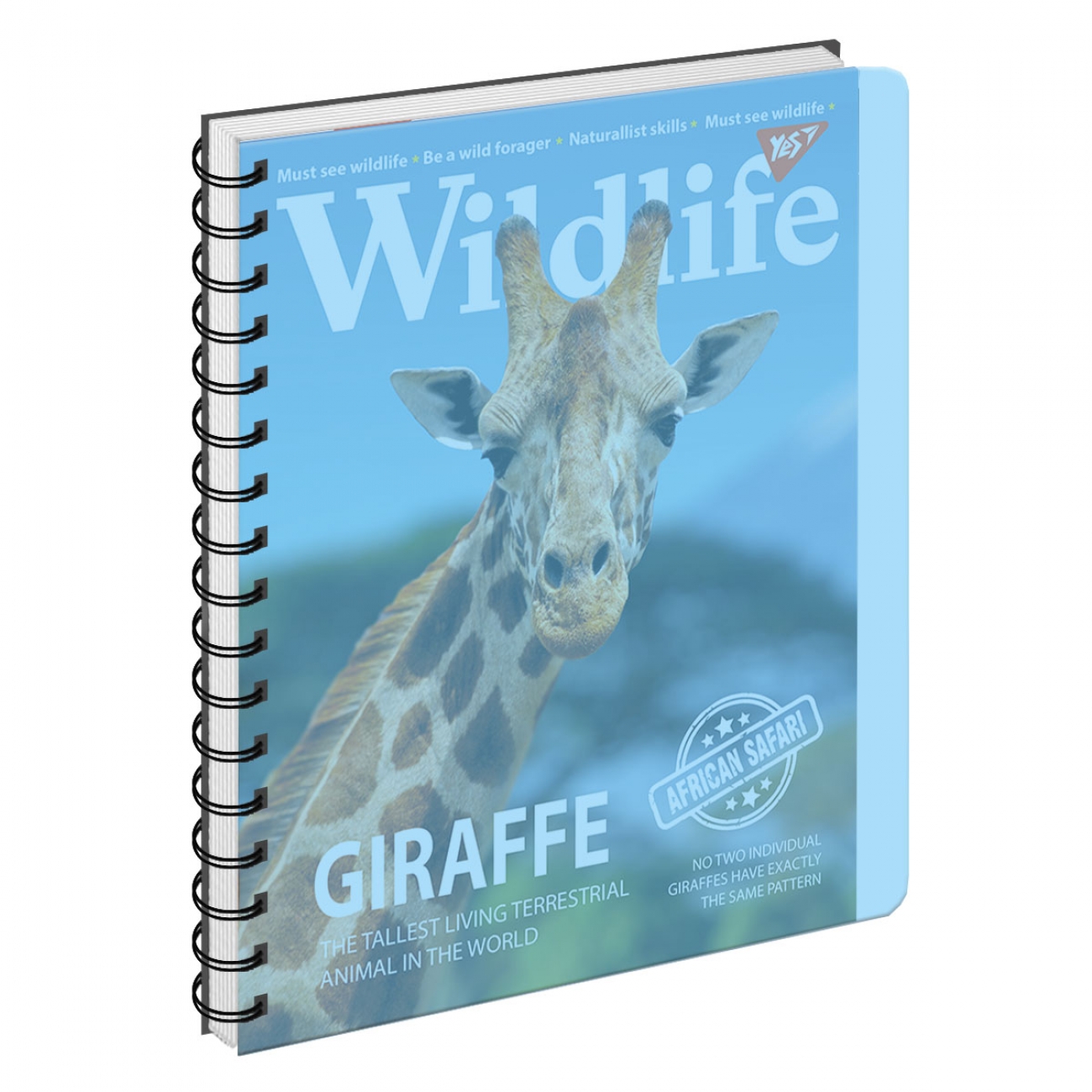 Notebook "YES" A5/144 3 in 1 /160131/ "Wild life" #, plastic cover, with section. (3/30)