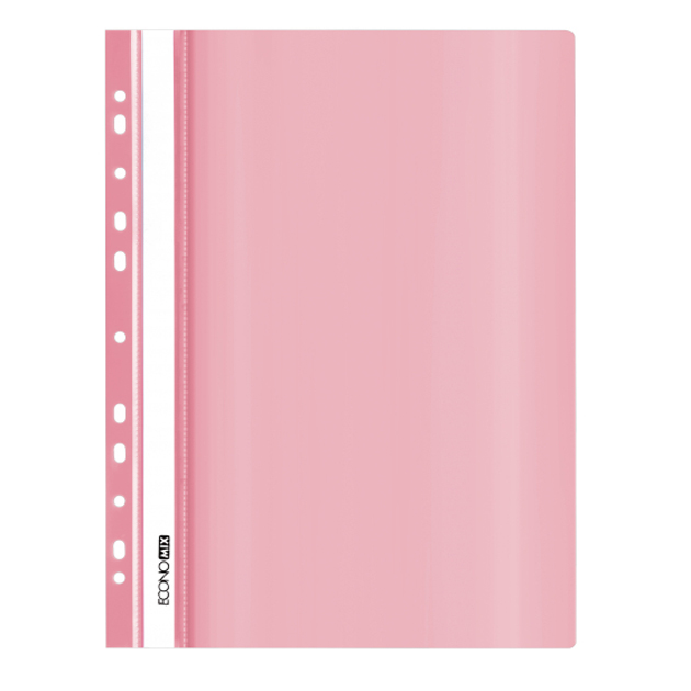 Speed ​​stapler pl. euro perf "Economix" /E31510-89/ A4 Pastel pink, gloss, 120/160 μm (10)