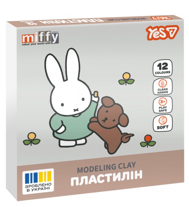 Пластилін 12 кол. 240г "Yes" /540719/ "Miffy" (1/20)