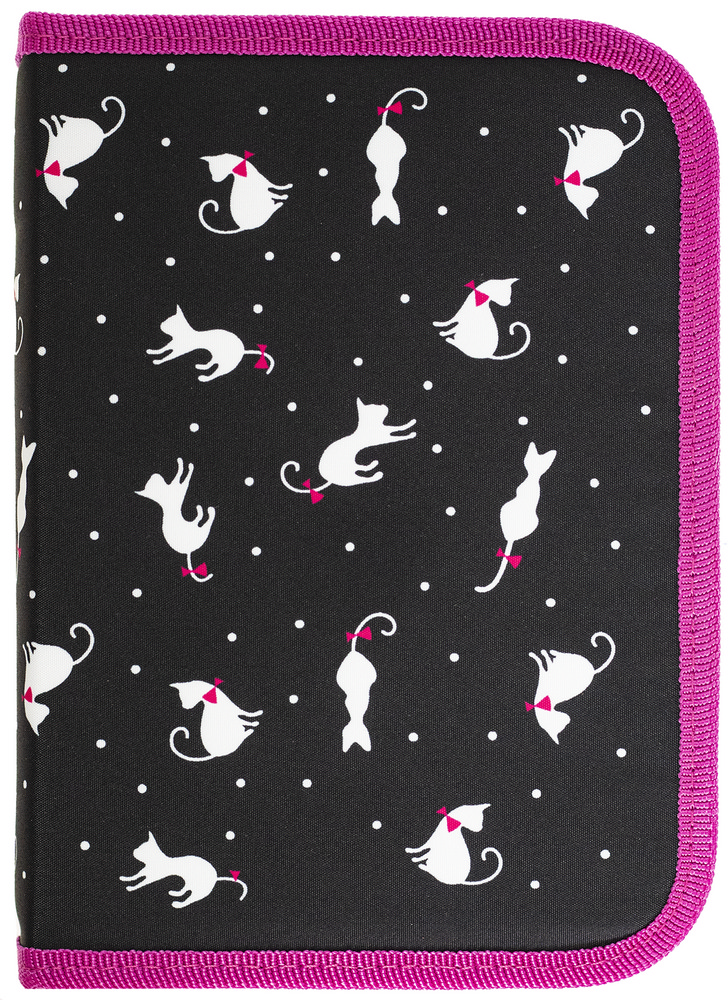 Pencil case "CLASS" /25203C/ pencil case 1 compartment, empty, 2 flaps, "Cats"